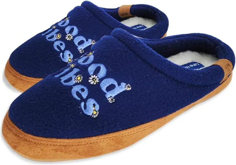 Life is Good Women's Moccasin Slippers, 303593W - Suede & Fleece Open Back Indoor/Outdoor Slip-Ons - Plush & Cozy Slides with Soft Foam & Rubber Soles Stylish & Comfy Available in Different Designs