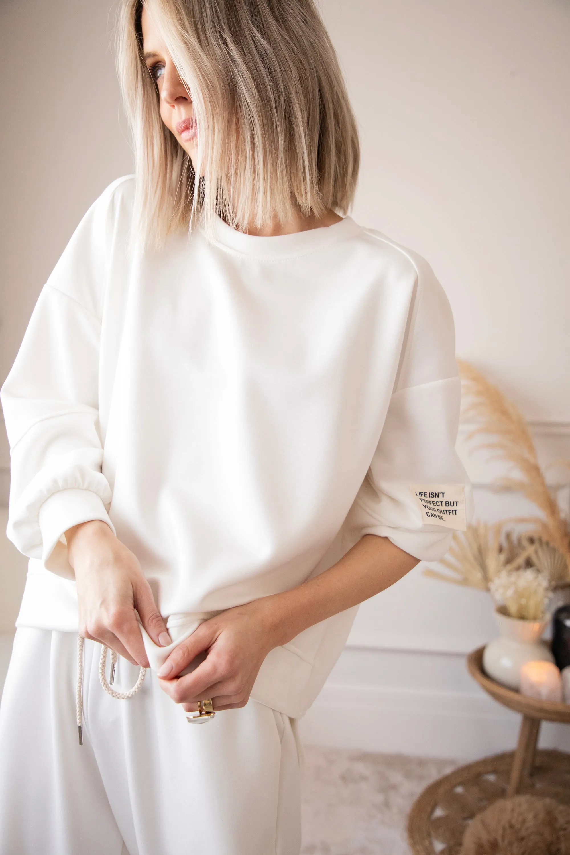Life Isn't Perfect White - Comfy Set