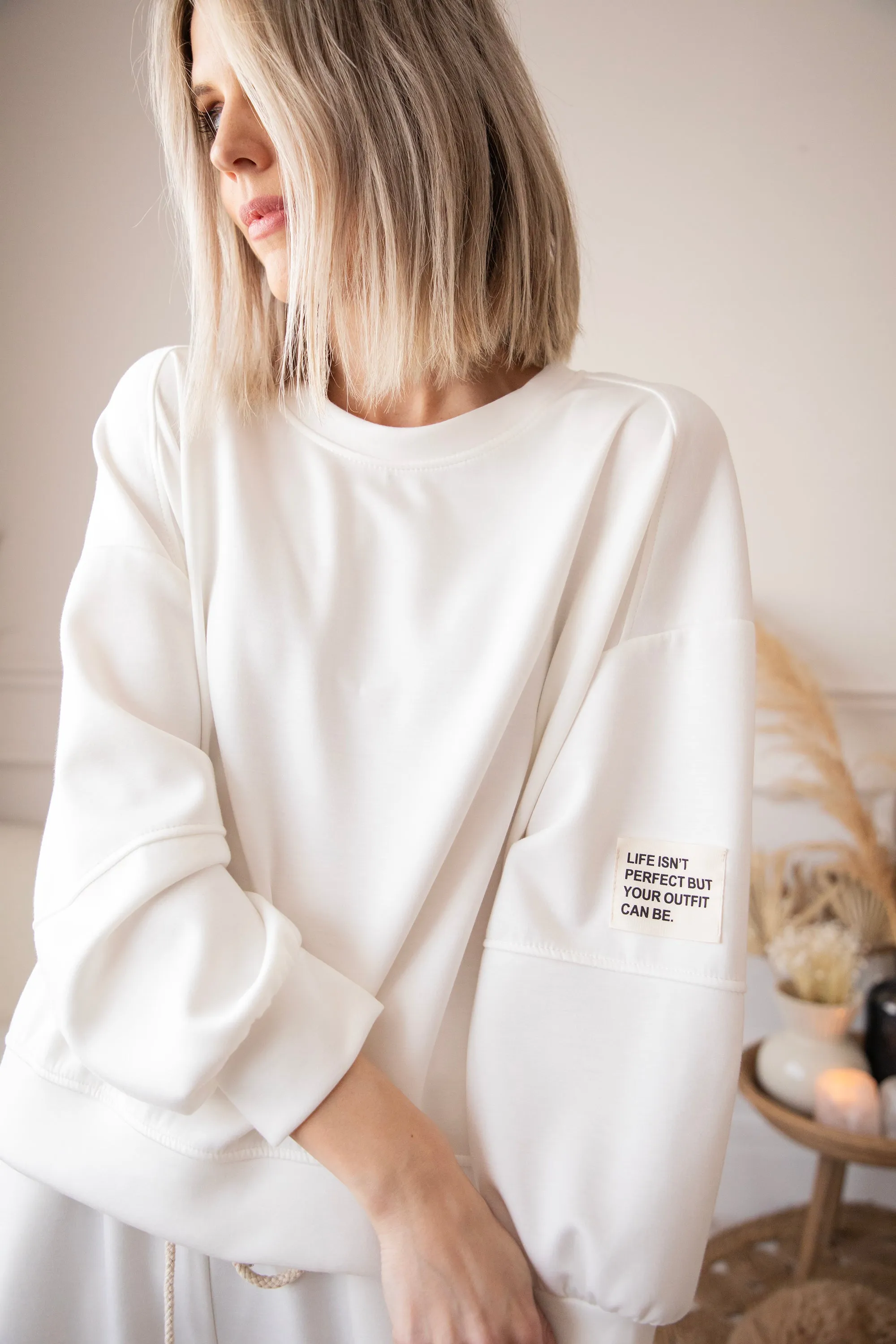 Life Isn't Perfect White - Comfy Set