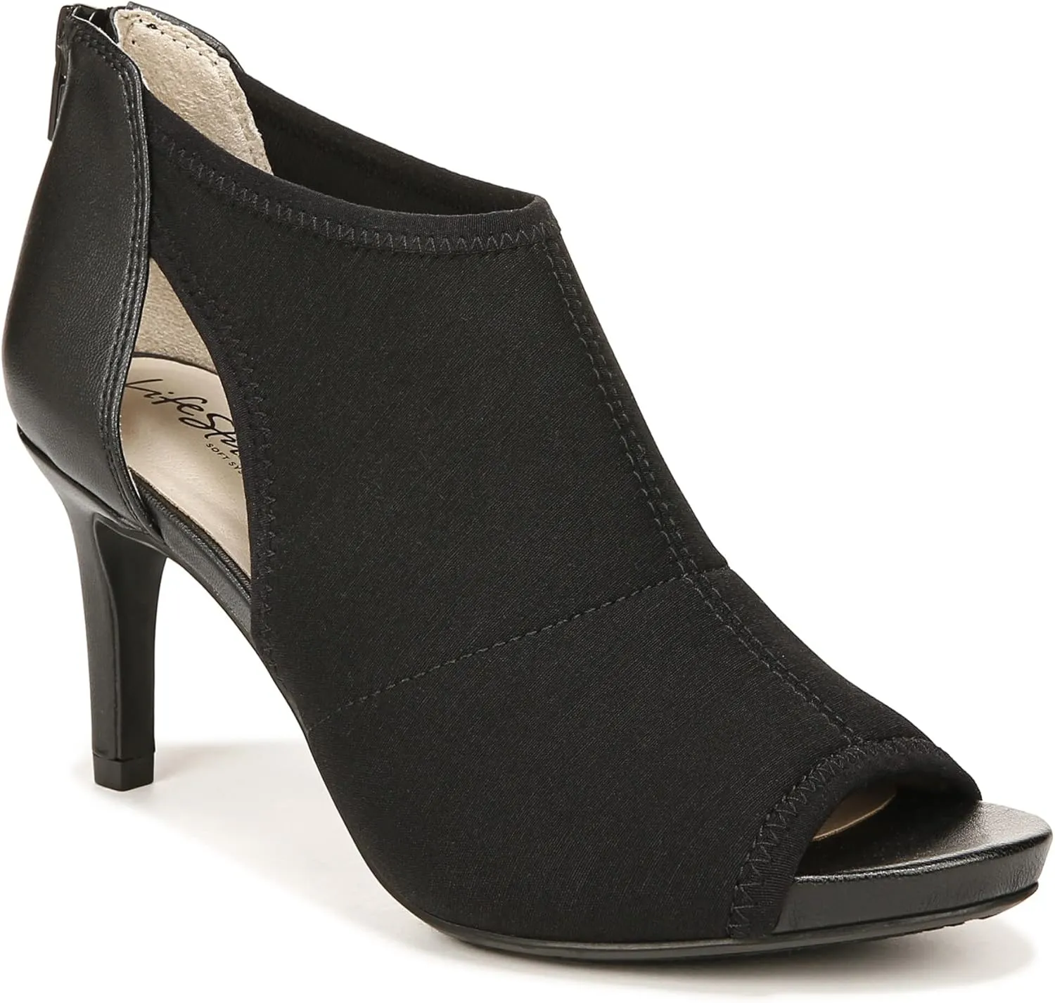 LifeStride Women's Mod Cutout Peeptoe Heeled Sandal