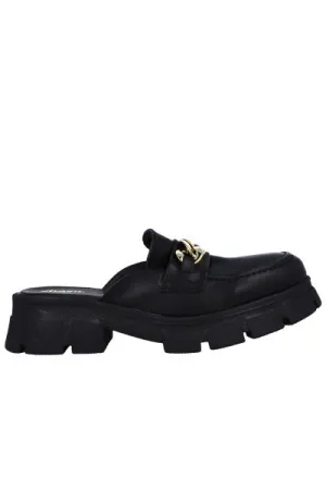Loafers mula efecto piel cadena