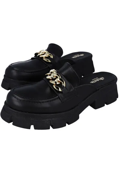 Loafers mula efecto piel cadena