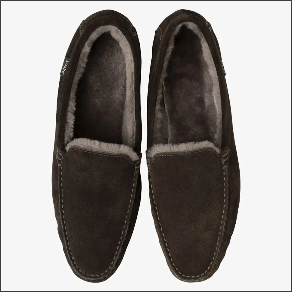 Loake Guards Dark Brown Suede Slippers@
