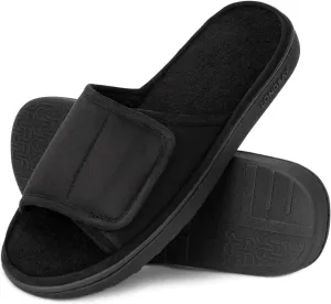 LongBay Men's Comfy Memory Foam Slide Slippers Breathable Micro Suede House Shoes