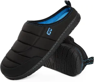LongBay Mens Slip on Slippers Two-Tone Indoor Outdoor House Shoes Memory Foam Camping Garden Down Clogs