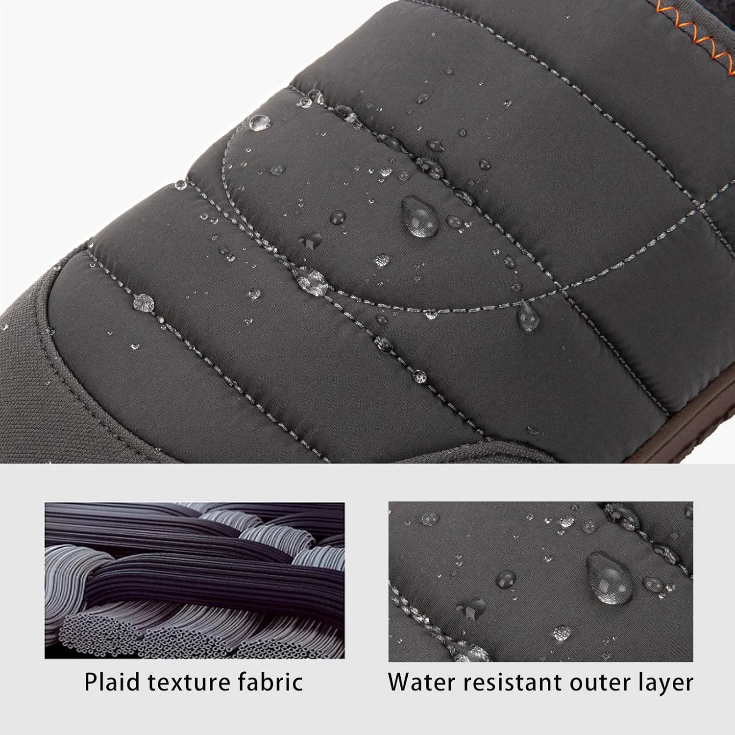 LongBay Mens Slip on Slippers Two-Tone Indoor Outdoor House Shoes Memory Foam Camping Garden Down Clogs