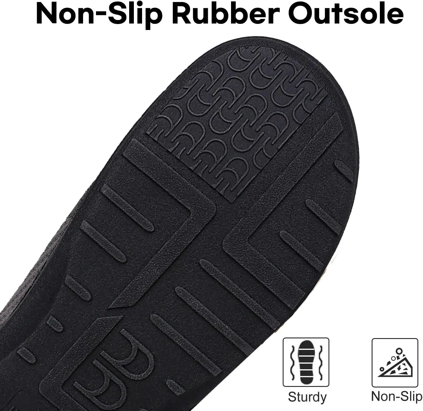 LongBay Men's Slippers Warm Bedroom House Shoes Slip-On Memory Foam Winter House Slippers for Indoor Outdoor