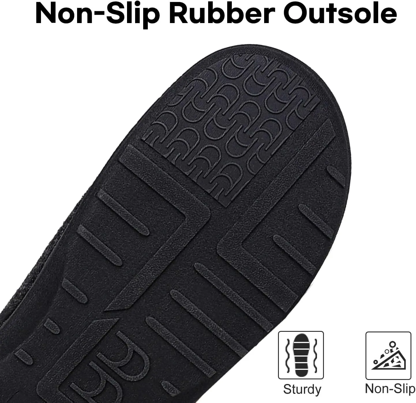 LongBay Men's Slippers Warm Bedroom House Shoes Slip-On Memory Foam Winter House Slippers for Indoor Outdoor
