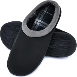 LORDFON Memory Foam Mens Slippers Slip-On Comfy House Slippers for Men Indoor Outdoor Non-Slip Warm Winter Men’s Bedroom Slippers Size