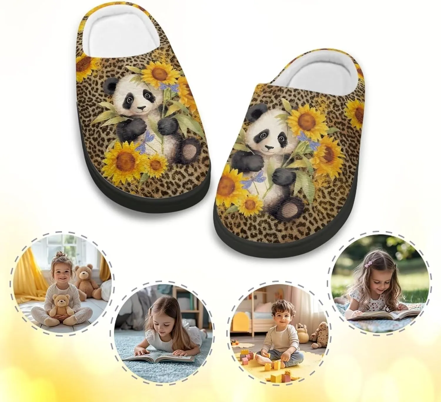 Lotusorchid Kids House Slipper for Boys Girls, Cozy Warm Boys Sleep Slippers with Rubber Sole, Closed Toe Slip On Bedroom Slippers