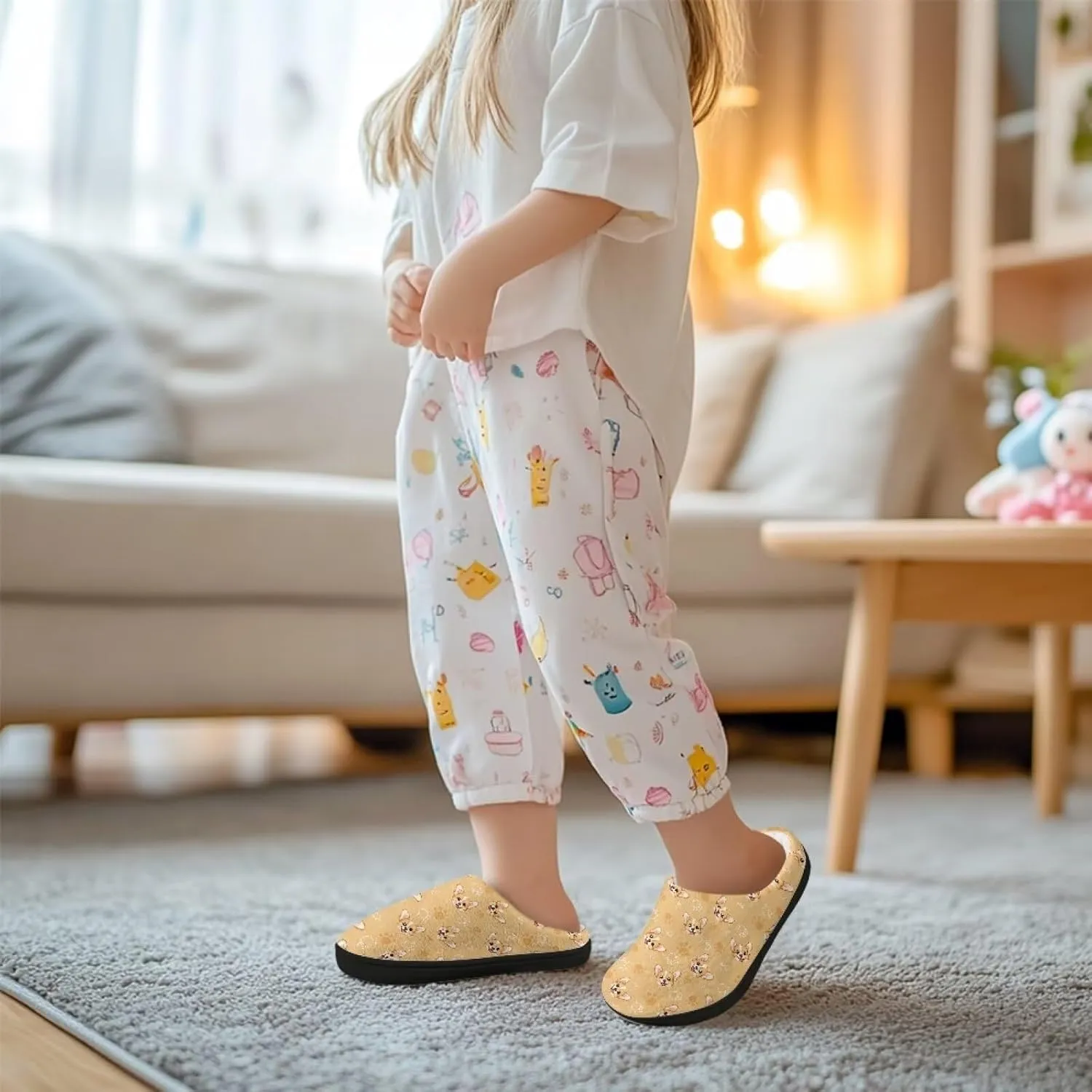 Lotusorchid Sleep Slipper for Kids, Warm Cozy Girls Bedroom Slipper Memory Foam House Slipper for Boys, Non Slip House Shoes Indoor Outdoor