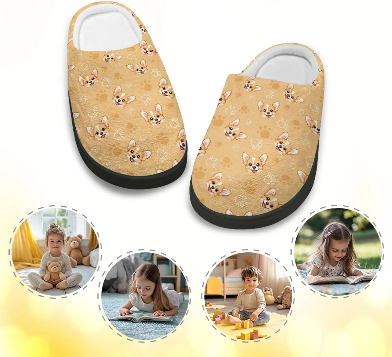Lotusorchid Sleep Slipper for Kids, Warm Cozy Girls Bedroom Slipper Memory Foam House Slipper for Boys, Non Slip House Shoes Indoor Outdoor