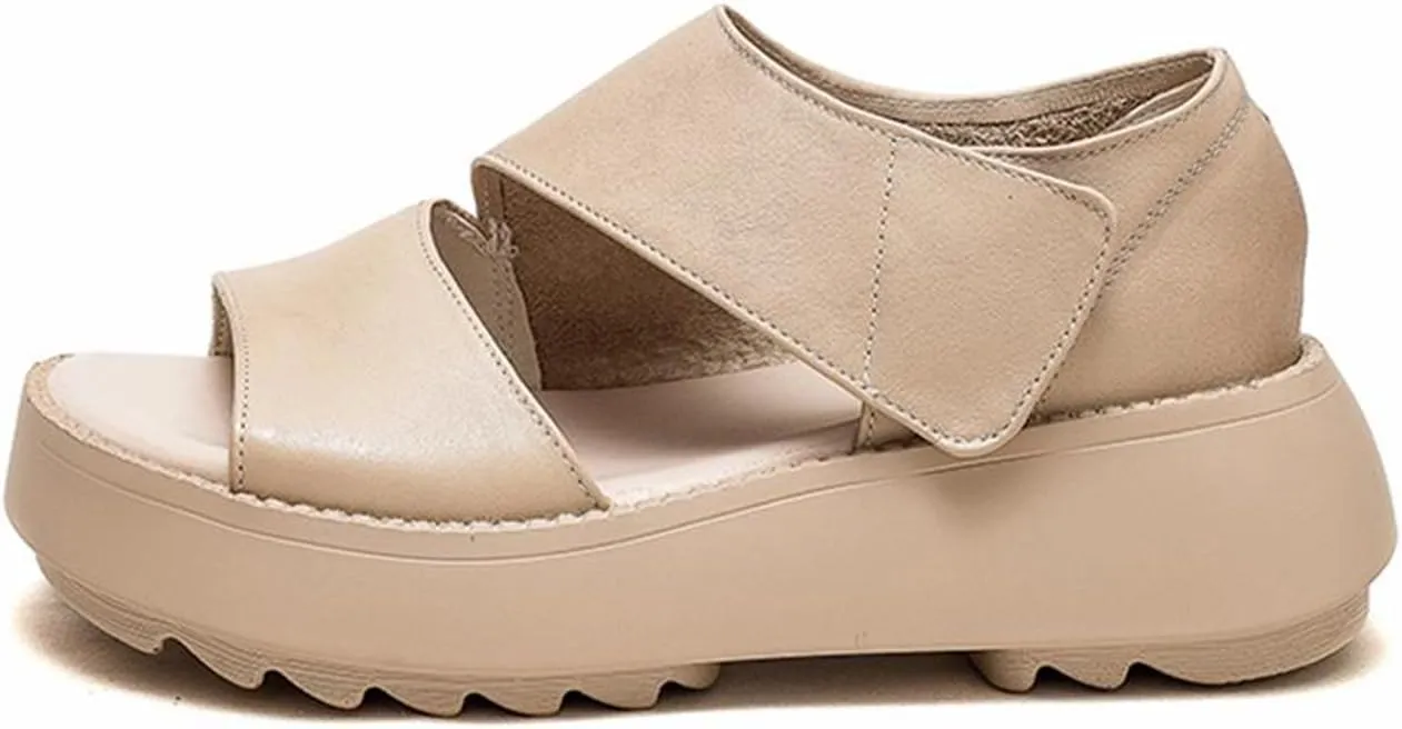 Lurebest Shoes for Women Orthopedic Sandals Pure Cowhide Soft Sole Walking Shoes Women Casual Platform Open Toe Arch Support Sandals