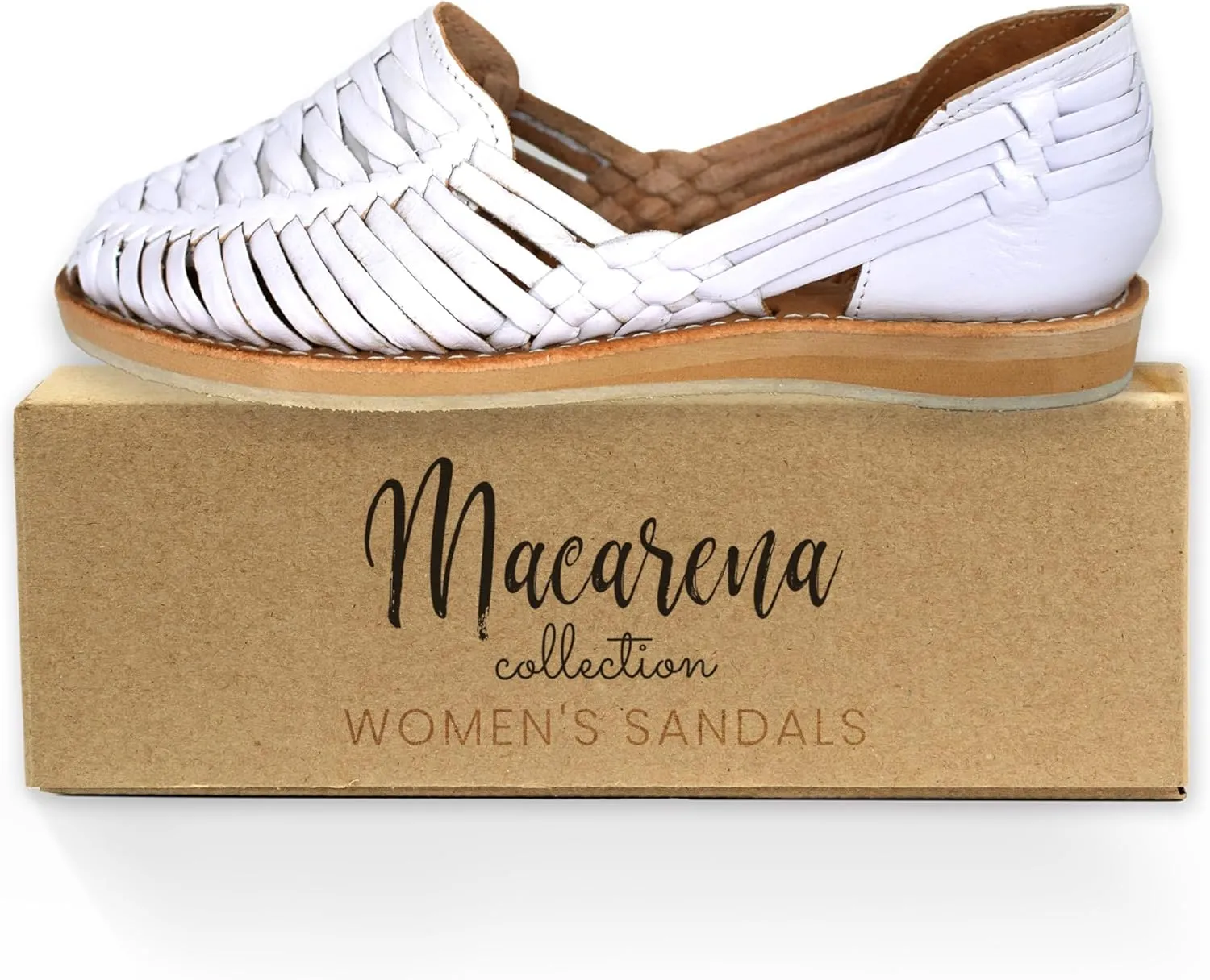 Macarena Collection Womens Shoes Leather Sandal Flat for Women | Huarache Handmade Mexican Sandals | Comfortable & Stylish Womens Sandals 3050