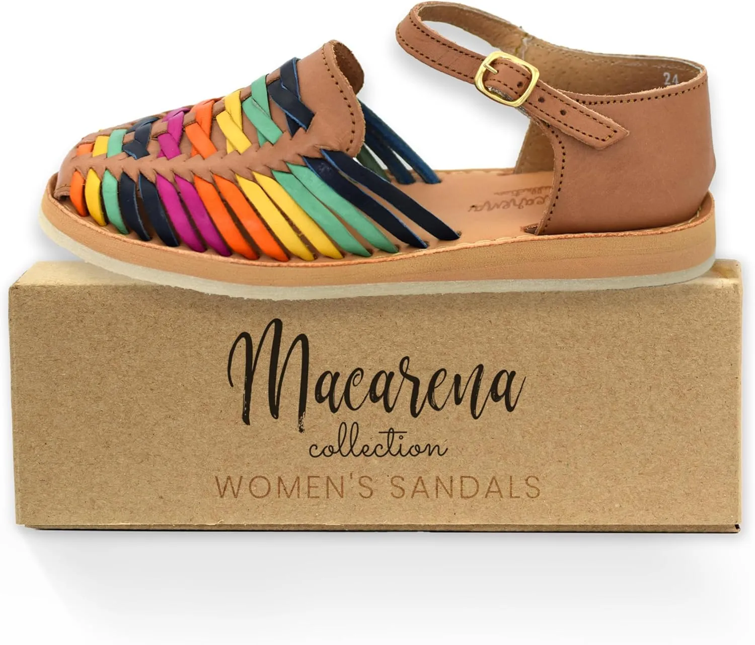 Macarena Collection Womens Shoes Leather Sandals Ankle for Women | Huarache Handmade Mexican Sandals Women | Comfortable & Stylish Womens Sandals 3050 Ankle Strap