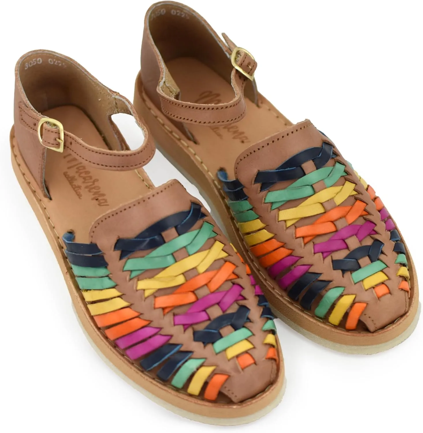 Macarena Collection Womens Shoes Leather Sandals Ankle for Women | Huarache Handmade Mexican Sandals Women | Comfortable & Stylish Womens Sandals 3050 Ankle Strap