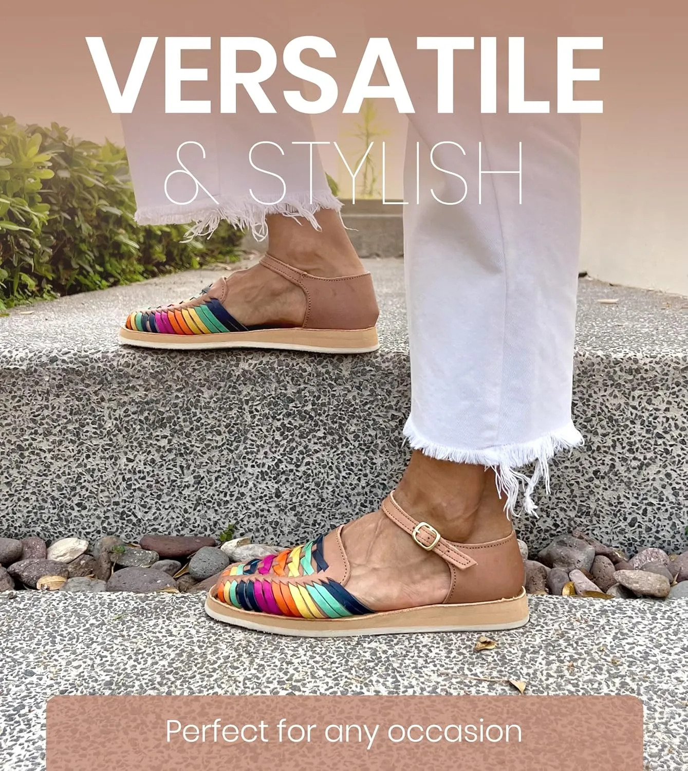 Macarena Collection Womens Shoes Leather Sandals Ankle for Women | Huarache Handmade Mexican Sandals Women | Comfortable & Stylish Womens Sandals 3050 Ankle Strap