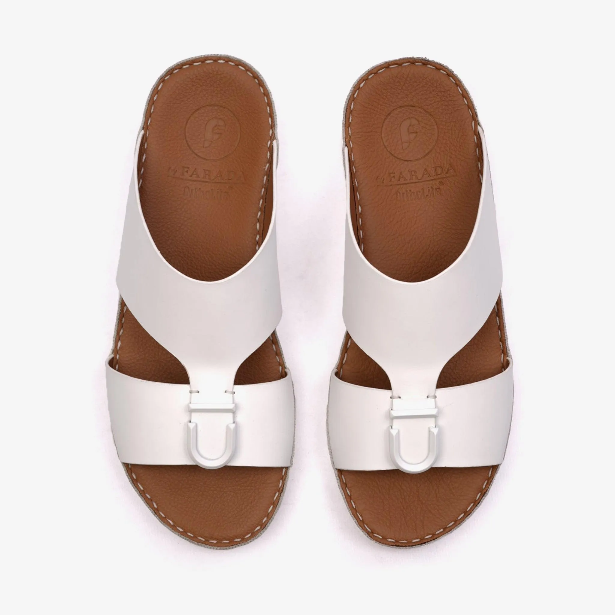 MATTE BERNINI CLASSIC ARABIC LEATHER SANDALS WHITE