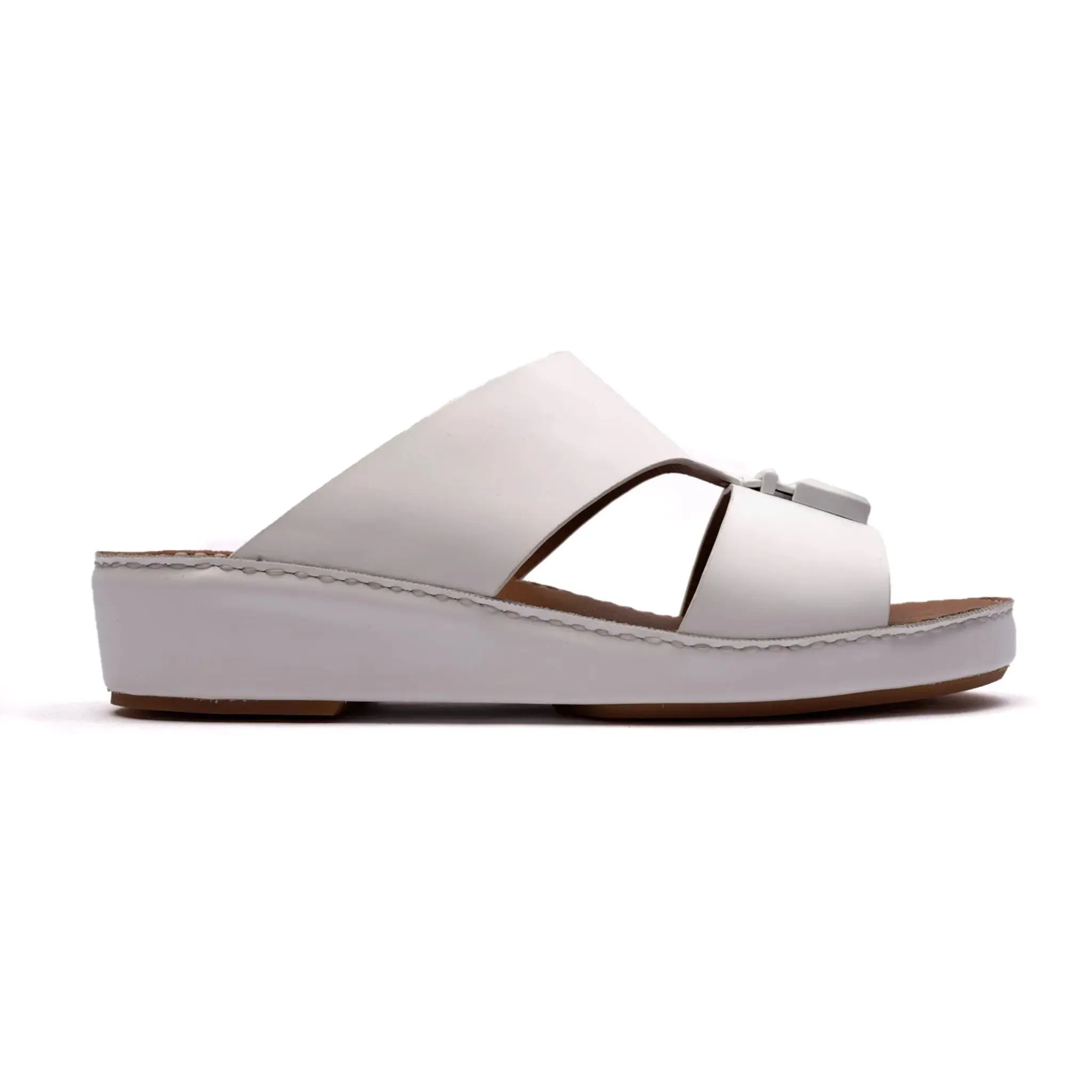 MATTE BERNINI CLASSIC ARABIC LEATHER SANDALS WHITE