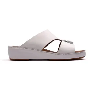 MATTE BERNINI CLASSIC ARABIC LEATHER SANDALS WHITE