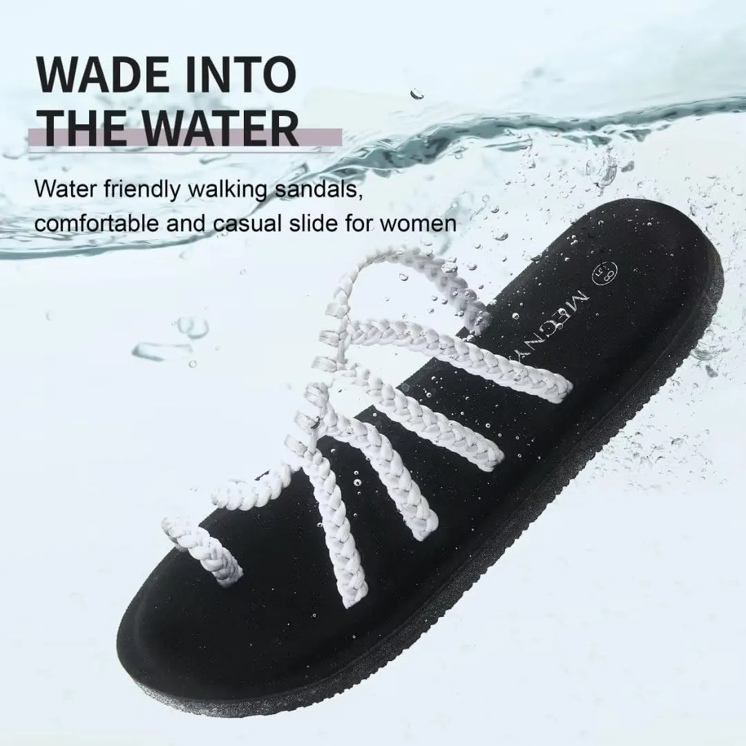 MEGNYA Yoga Mat Flip Flops for Women, Comfortable Foam Walking Sandals, Flexible and Lightweight Slippers for Beach/Holiday/Poolside/Outdoor Activities