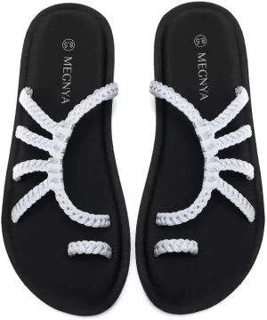 MEGNYA Yoga Mat Flip Flops for Women, Comfortable Foam Walking Sandals, Flexible and Lightweight Slippers for Beach/Holiday/Poolside/Outdoor Activities