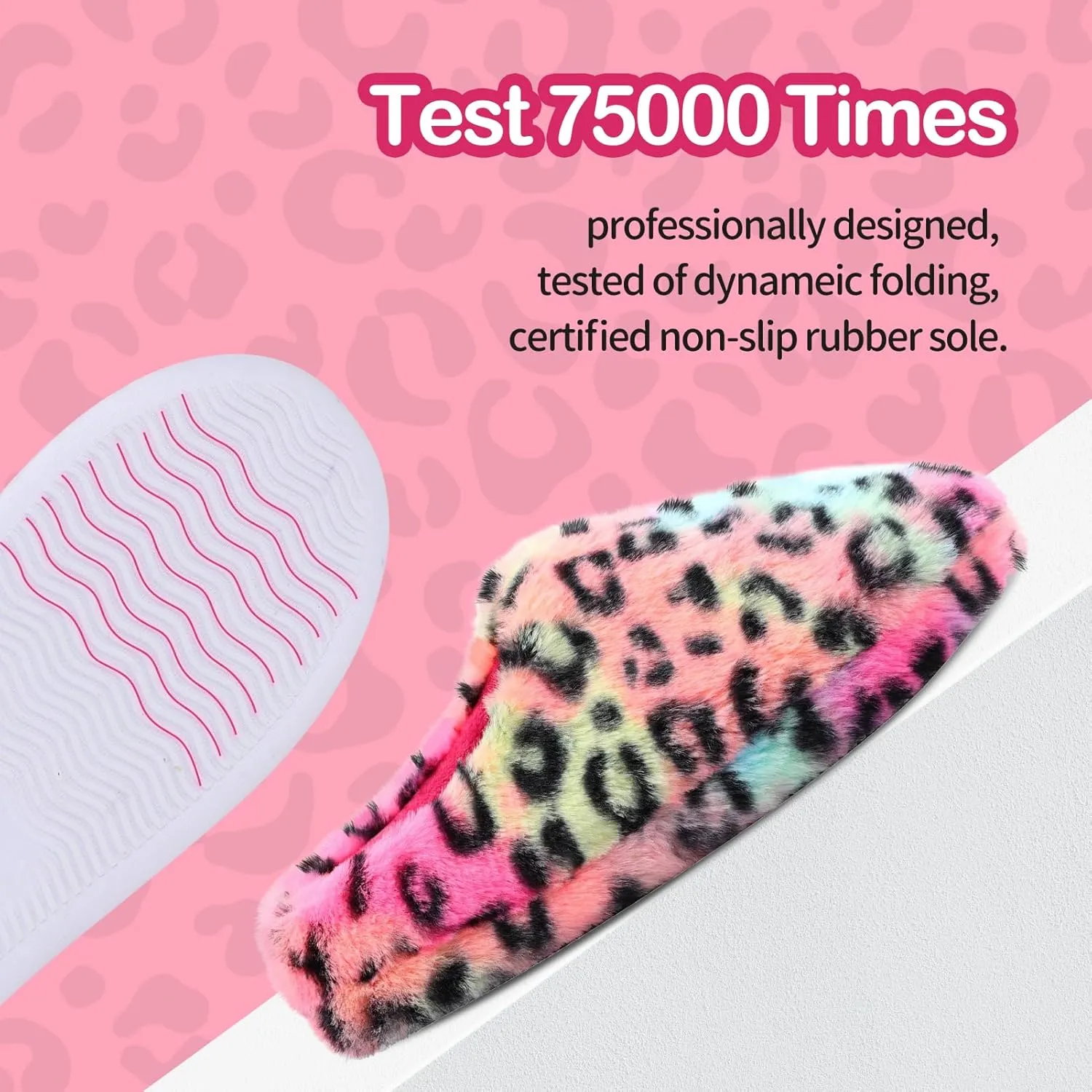 MEJORMEN Girls Fluffy House Slippers Cozy Plush Slip-on House Shoes Kids Warm Bedroom Slippers Memory Foam Slippers for Indoor Outdoor