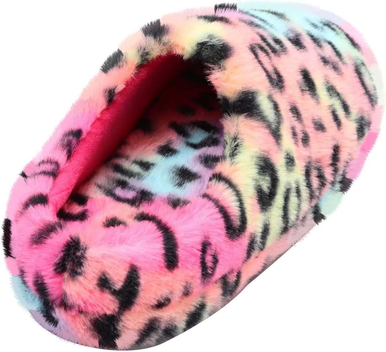 MEJORMEN Girls Fluffy House Slippers Cozy Plush Slip-on House Shoes Kids Warm Bedroom Slippers Memory Foam Slippers for Indoor Outdoor