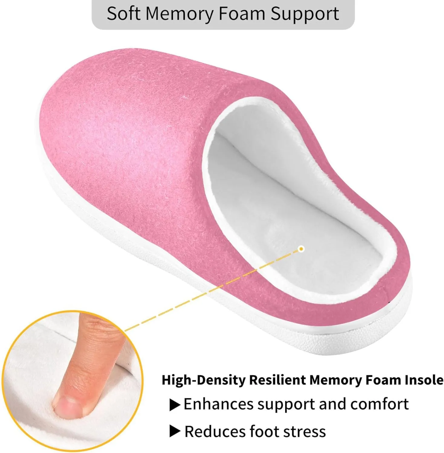 Memory Foam Slipper for Women and Men Plush Lining Anti-Skid Sole Fuzzy Soft House Shoes Indoor Outdoor Winter