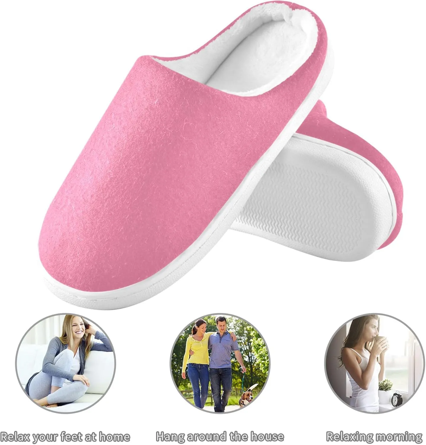 Memory Foam Slipper for Women and Men Plush Lining Anti-Skid Sole Fuzzy Soft House Shoes Indoor Outdoor Winter