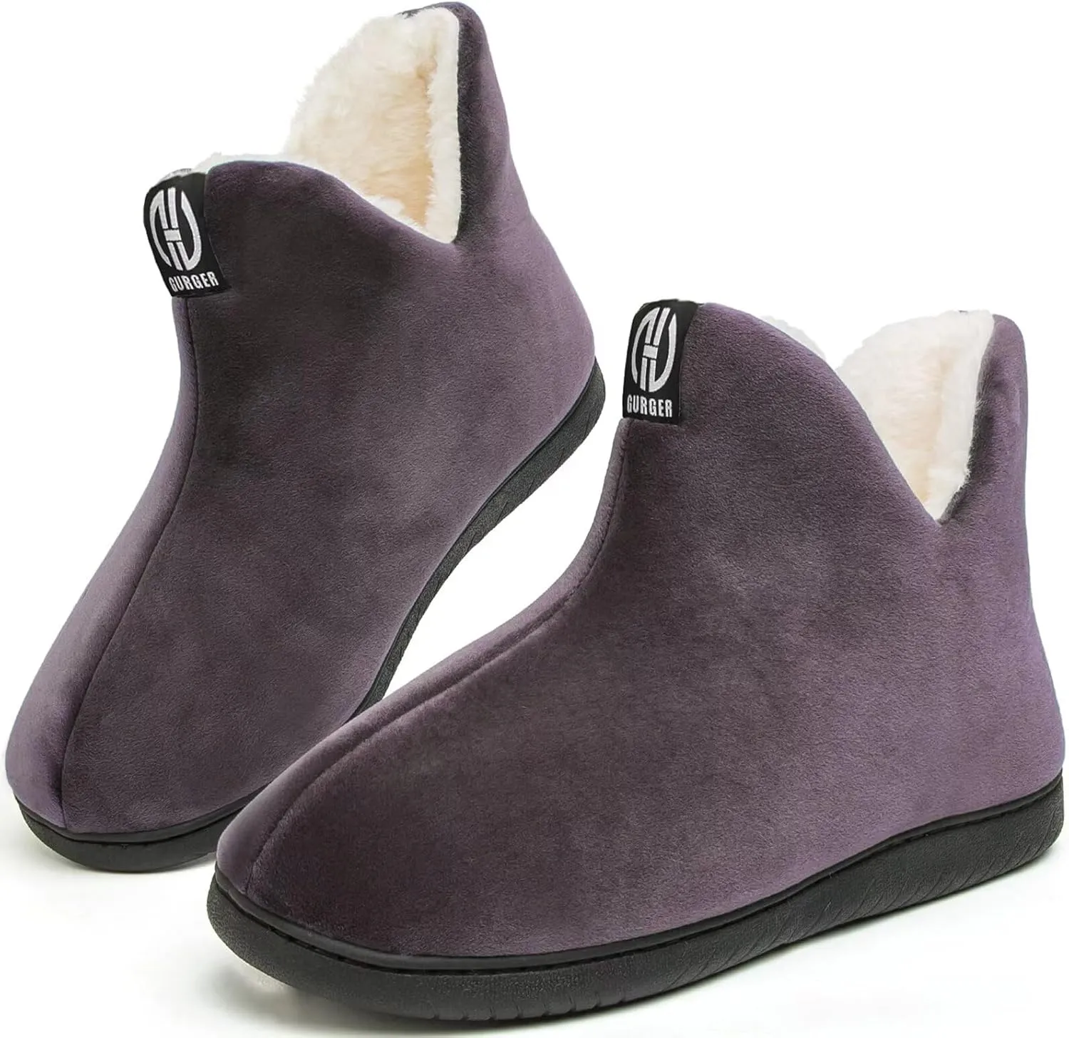 Men Women Slipper Boots Warm Fur Lined Memory Foam Winter House Bootie Slippers