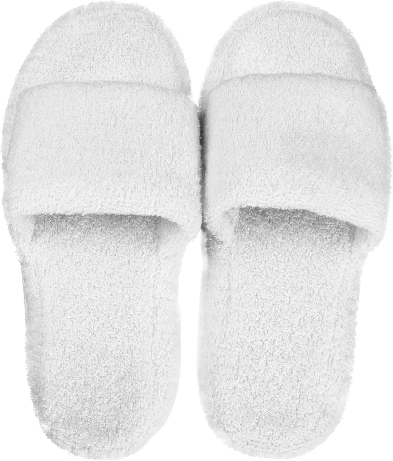 Men's and Women's Cozy Memory Foam Soft Premium 100% Turkish Terry Cotton Cloth Open Toe Spa House Indoor Slippers