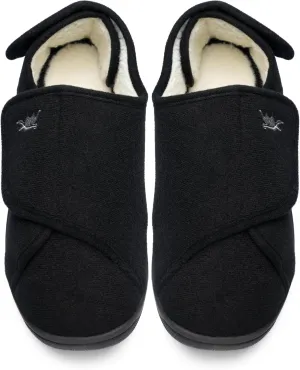 Mens Extra Wide Width Diabetic Slippers Memory Foam With Adjustable Soft Non-Slip Orthopedic House Shoes for Elderly Swollen Feet, Arthritis, Edema