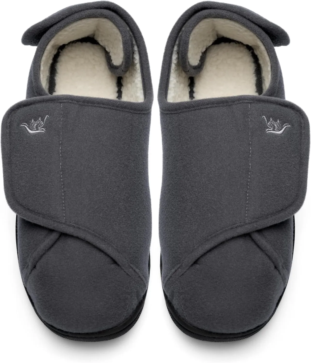 Mens Extra Wide Width Diabetic Slippers Memory Foam With Adjustable Soft Non-Slip Orthopedic House Shoes for Elderly Swollen Feet, Arthritis, Edema