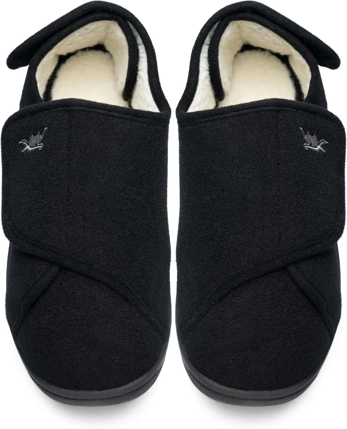Mens Extra Wide Width Diabetic Slippers Memory Foam With Adjustable Soft Non-Slip Orthopedic House Shoes for Elderly Swollen Feet, Arthritis, Edema