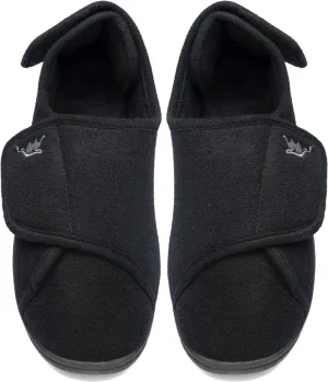 Mens Extra Wide Width Diabetic Slippers Memory Foam With Adjustable Soft Non-Slip Orthopedic House Shoes for Elderly Swollen Feet, Arthritis, Edema
