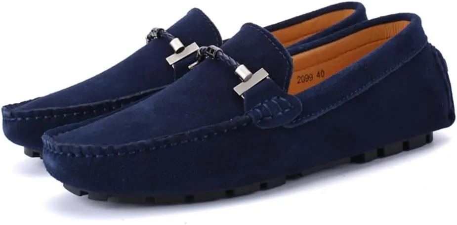 Mens Handmade Suede Leather Slip On Loafers Comfortable Casual Driving Moccasins Breathable Loafer Dress Shoes