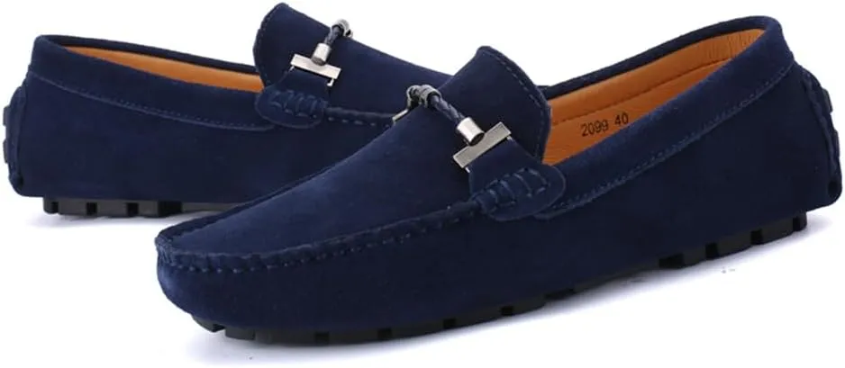 Mens Handmade Suede Leather Slip On Loafers Comfortable Casual Driving Moccasins Breathable Loafer Dress Shoes
