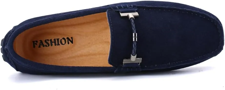 Mens Handmade Suede Leather Slip On Loafers Comfortable Casual Driving Moccasins Breathable Loafer Dress Shoes