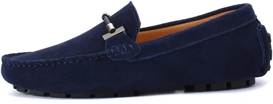 Mens Handmade Suede Leather Slip On Loafers Comfortable Casual Driving Moccasins Breathable Loafer Dress Shoes
