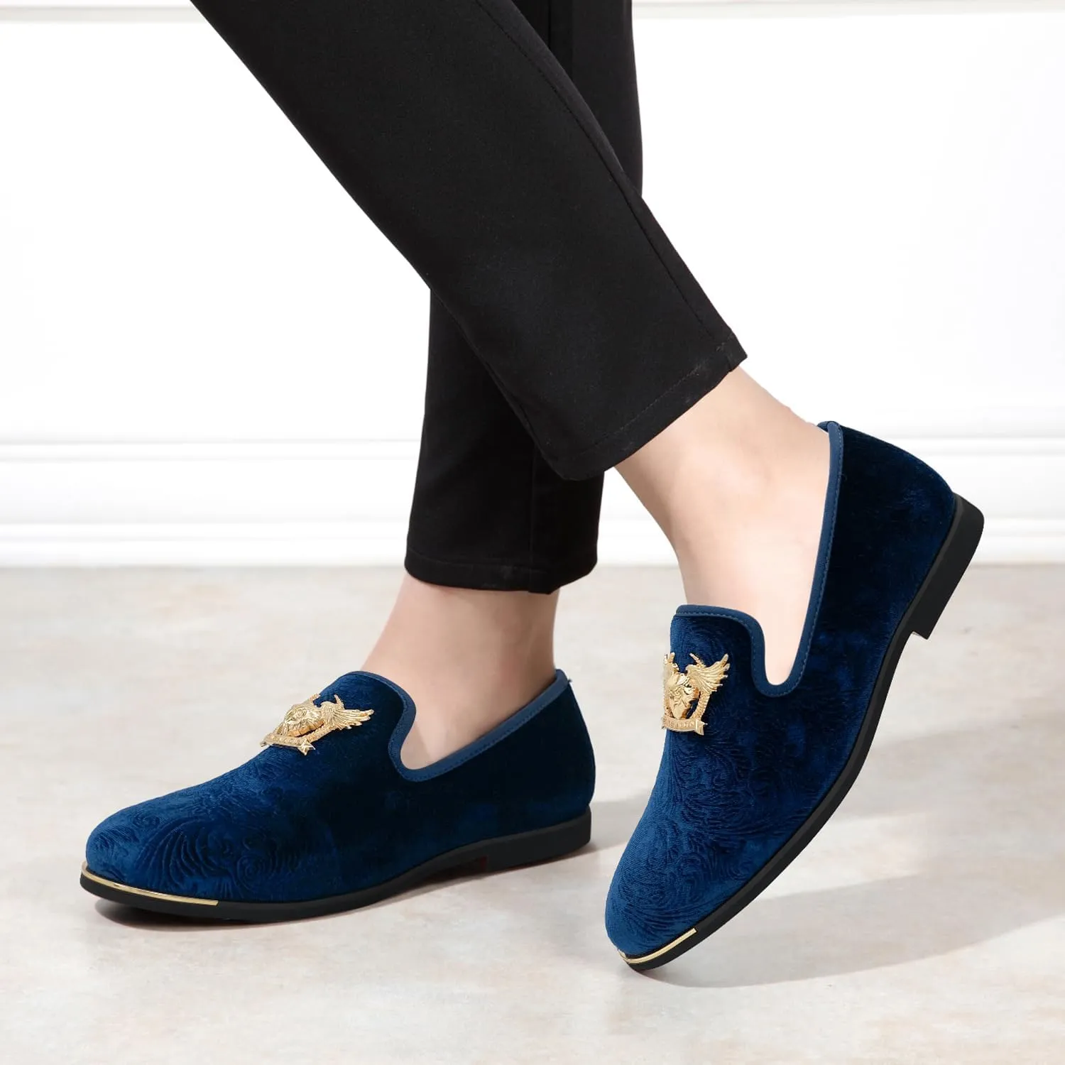 Men's Loafers Vintage Slip on Suede Dress Shoes Velvet Dress Loafers Size 7-13