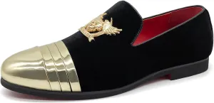 Men's Loafers Vintage Slip on Suede Dress Shoes Velvet Dress Loafers Size 7-13