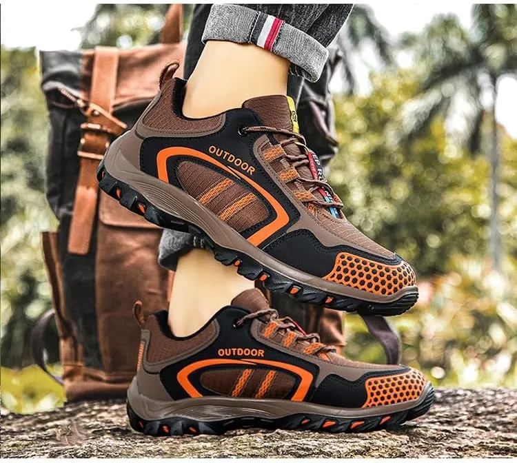 Men's Low-Top Hiking Shoe Lightweight All-Terrain Trekking Trails Shoes Anti Slip Sneaker All Weather Outdoor Camping Adventure Casual Walking Boot