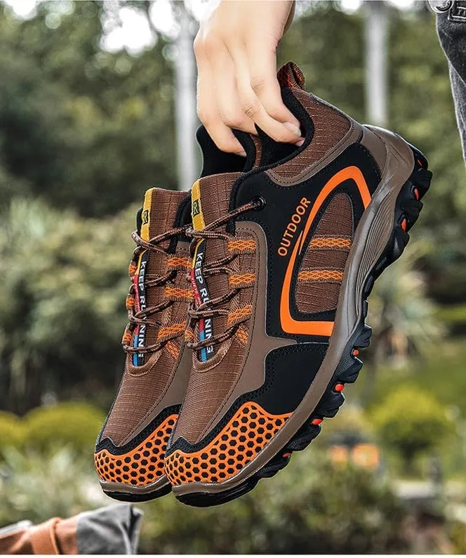 Men's Low-Top Hiking Shoe Lightweight All-Terrain Trekking Trails Shoes Anti Slip Sneaker All Weather Outdoor Camping Adventure Casual Walking Boot