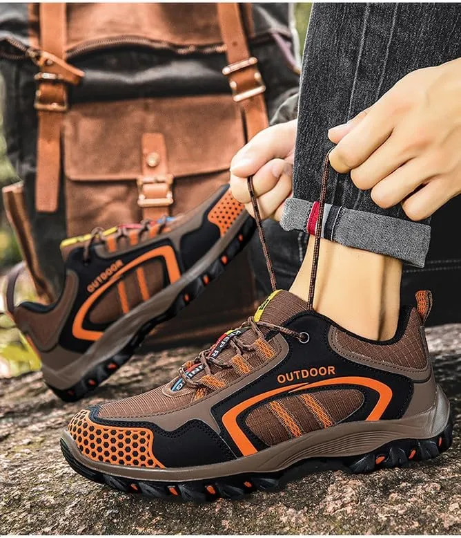 Men's Low-Top Hiking Shoe Lightweight All-Terrain Trekking Trails Shoes Anti Slip Sneaker All Weather Outdoor Camping Adventure Casual Walking Boot