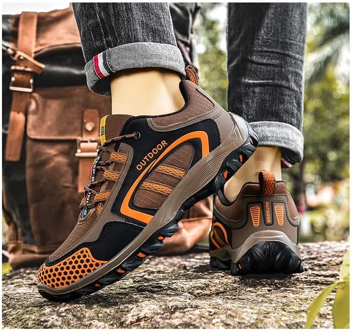 Men's Low-Top Hiking Shoe Lightweight All-Terrain Trekking Trails Shoes Anti Slip Sneaker All Weather Outdoor Camping Adventure Casual Walking Boot