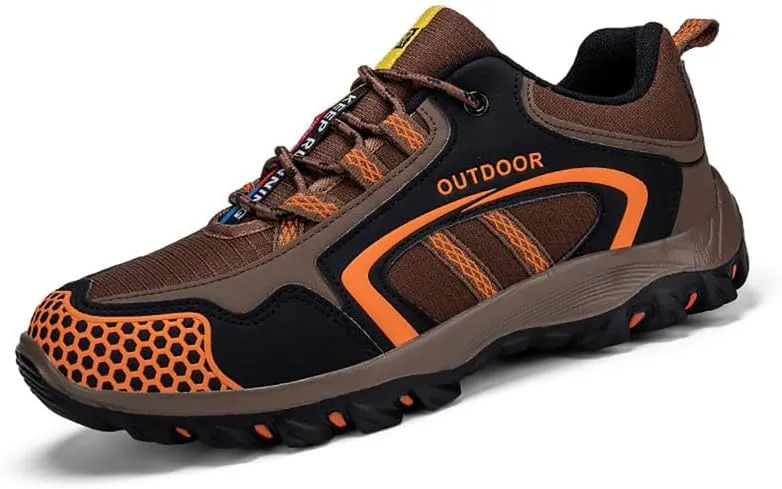 Men's Low-Top Hiking Shoe Lightweight All-Terrain Trekking Trails Shoes Anti Slip Sneaker All Weather Outdoor Camping Adventure Casual Walking Boot