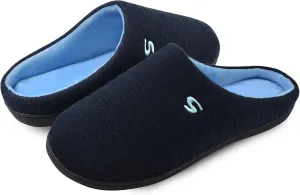 Mens Memory Foam Slipper, Slip on Cozy Slippers for Man, Warm Flannel Machine Washable House Slippers Indoor Outdoor