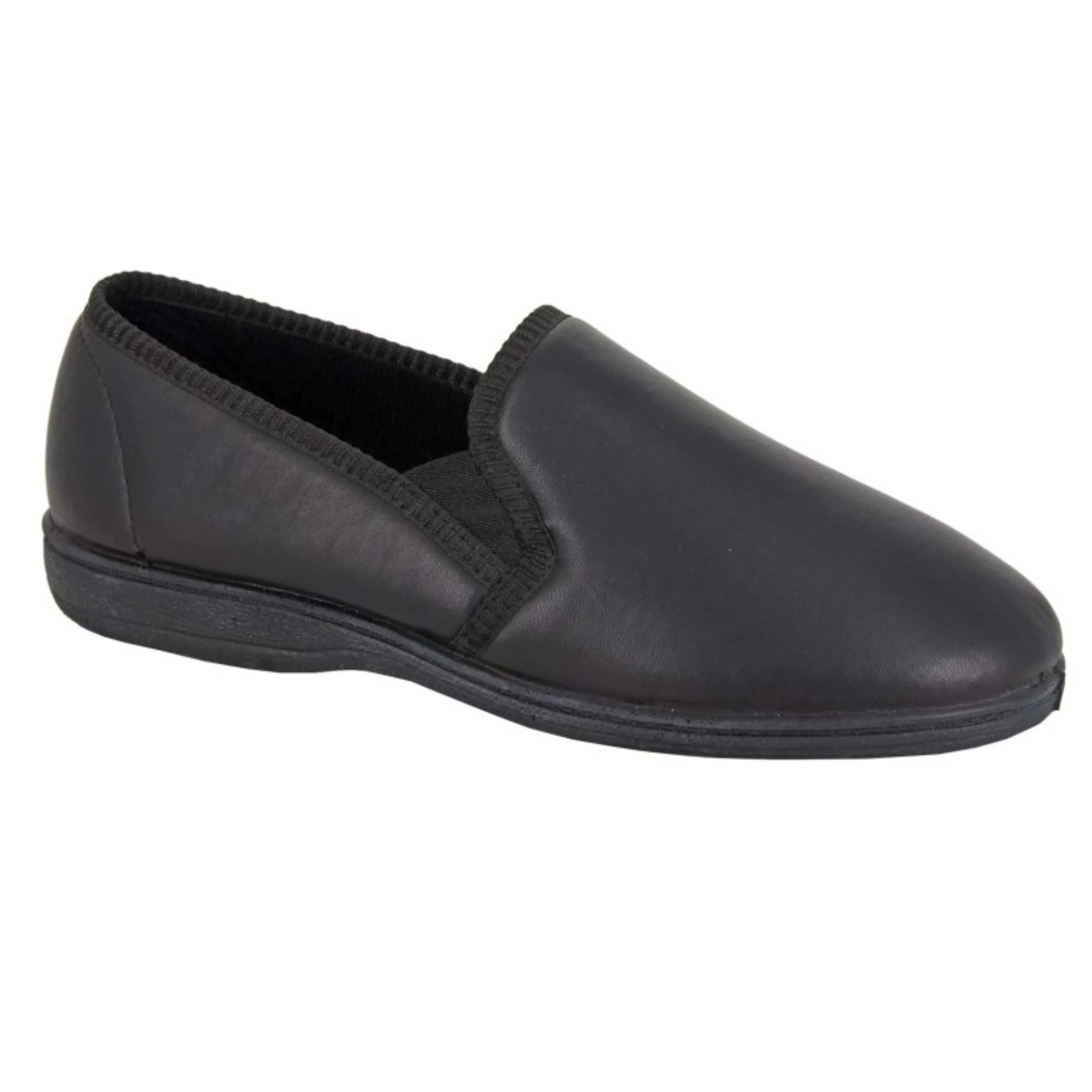 Men's Softie Leather Twin Gusset Slipper (U005)