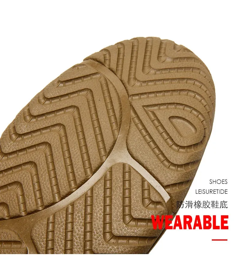 Men's Suede Casual Leather Shoes Fashionable Breathable Comfortable Driving Shoes Men Shoes